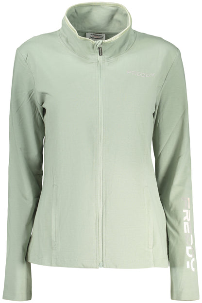 FREDDY WOMEN'S GREEN ZIP-UP SWEATSHIRT