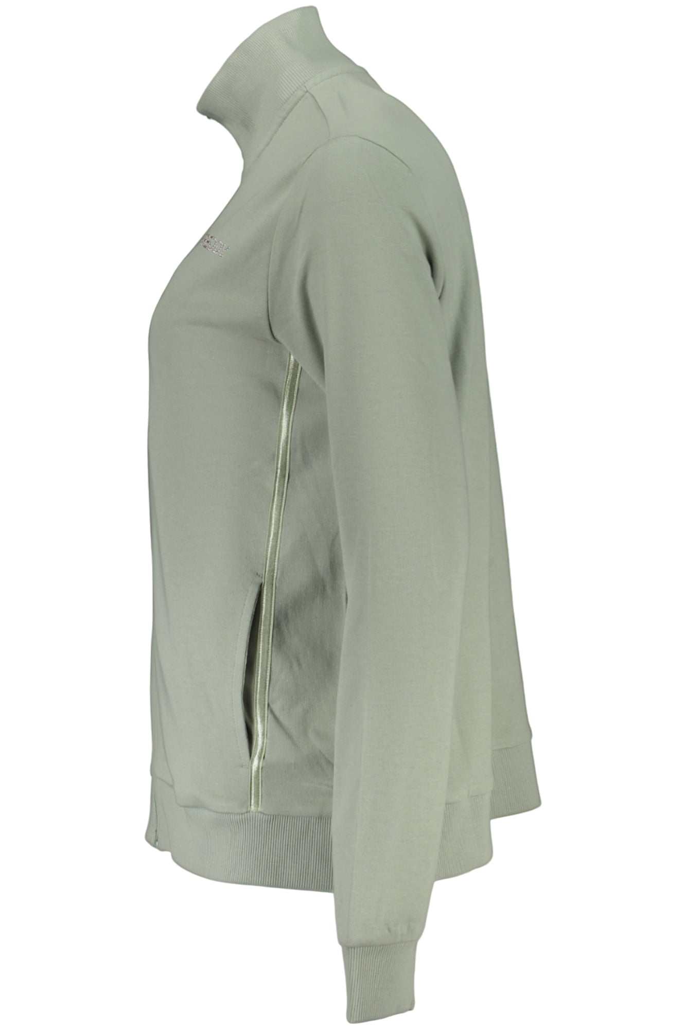 FREDDY WOMEN'S GREEN ZIP-UP SWEATSHIRT