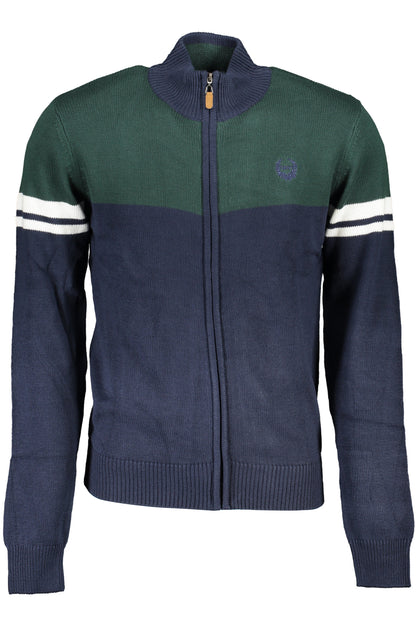 GIAN MARCO VENTURI BLUE MEN'S CARDIGAN