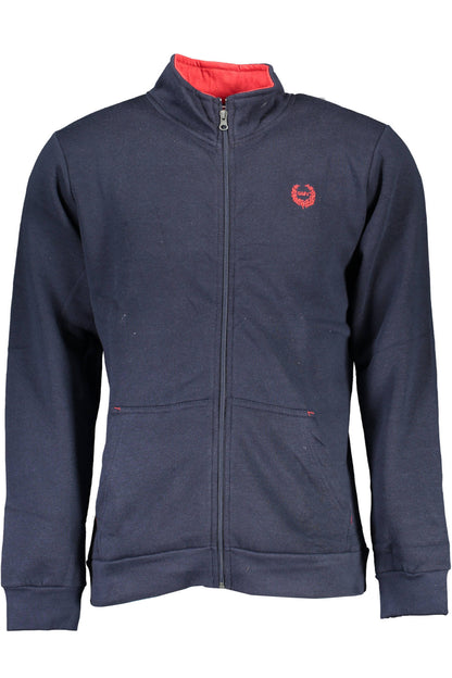 GIAN MARCO VENTURI MEN'S BLUE SWEATSHIRT WITH ZIP