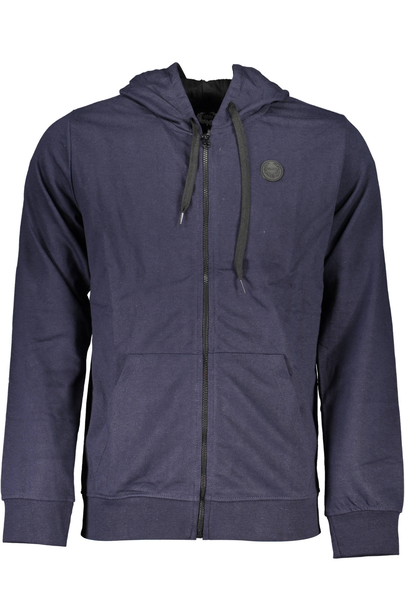 GIAN MARCO VENTURI MEN'S BLUE ZIP-UP SWEATSHIRT