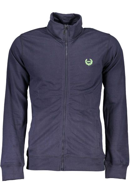 GIAN MARCO VENTURI MEN'S BLUE ZIP-UP SWEATSHIRT