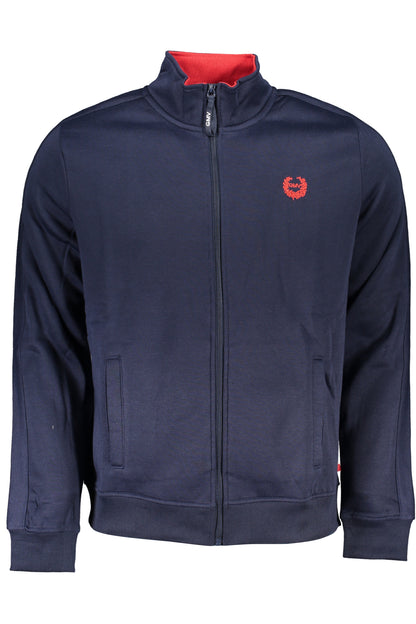 GIAN MARCO VENTURI MEN'S BLUE ZIP SWEATSHIRT