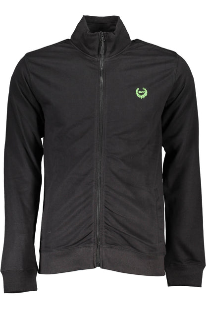 GIAN MARCO VENTURI MEN'S BLACK ZIPPED SWEATSHIRT