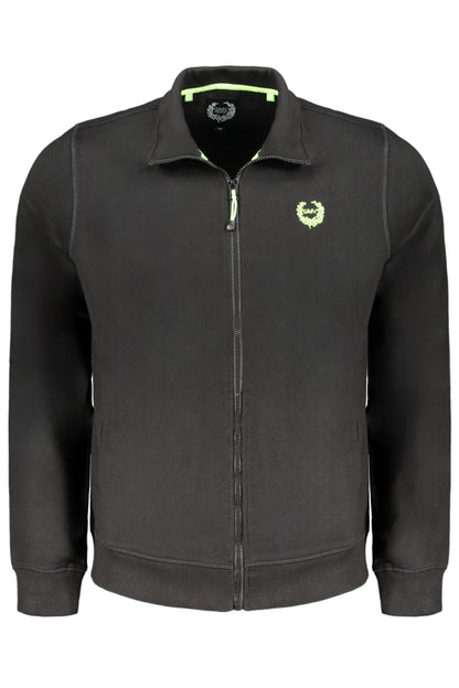 GIAN MARCO VENTURI MEN'S BLACK ZIP SWEATSHIRT