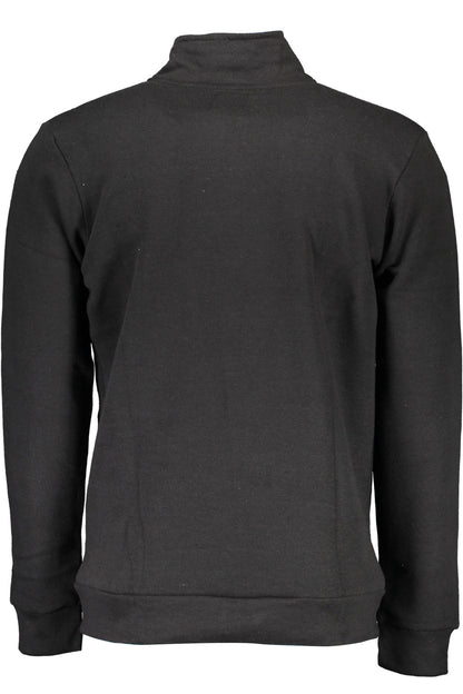 GIAN MARCO VENTURI MEN'S BLACK SWEATSHIRT WITH ZIP