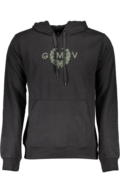 GIAN MARCO VENTURI MEN'S BLACK ZIP-LESS SWEATSHIRT