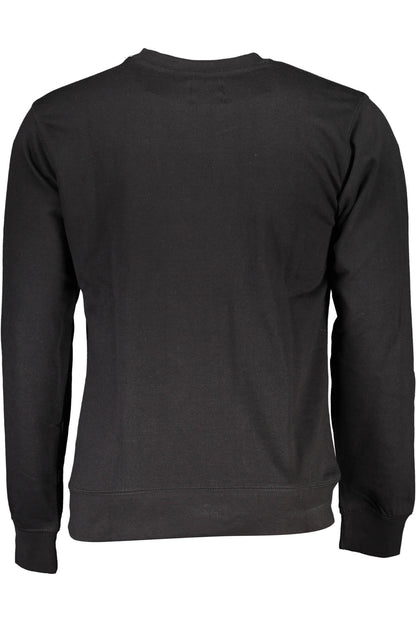 GIAN MARCO VENTURI MEN'S BLACK ZIP-LESS SWEATSHIRT