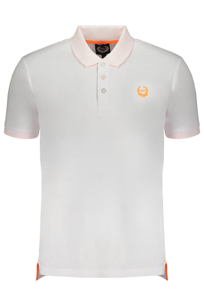 GIAN MARCO VENTURI MEN'S WHITE SHORT SLEEVED POLO SHIRT