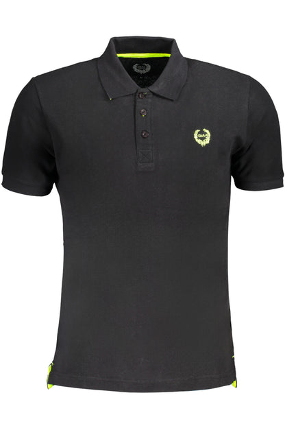 GIAN MARCO VENTURI MEN'S BLACK SHORT SLEEVED POLO SHIRT