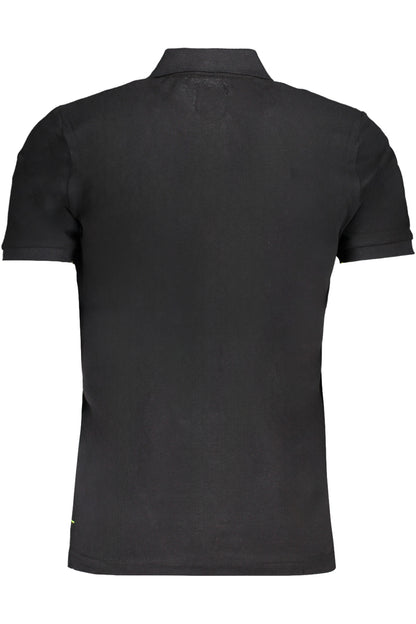 GIAN MARCO VENTURI MEN'S BLACK SHORT SLEEVED POLO SHIRT