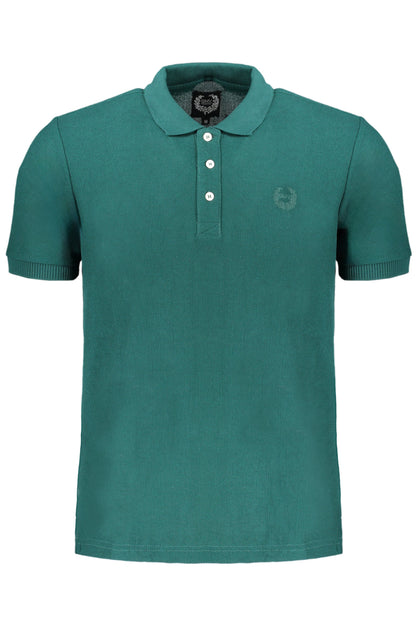 GIAN MARCO VENTURI GREEN MEN'S SHORT SLEEVED POLO SHIRT
