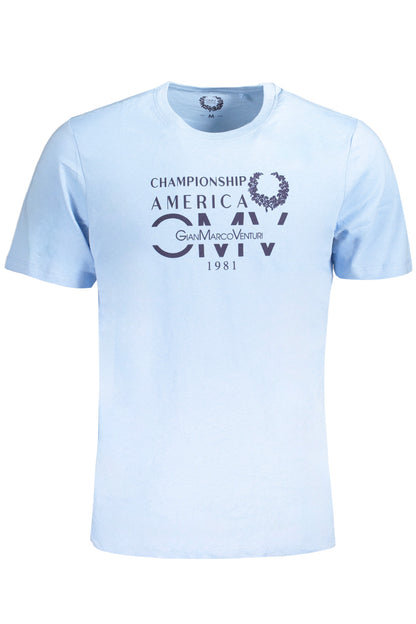 GIAN MARCO VENTURI MEN'S SHORT SLEEVED T-SHIRT BLUE