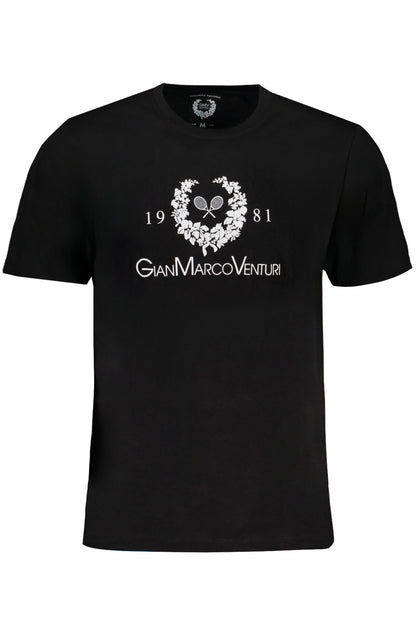 GIAN MARCO VENTURI MEN'S SHORT SLEEVED T-SHIRT BLACK