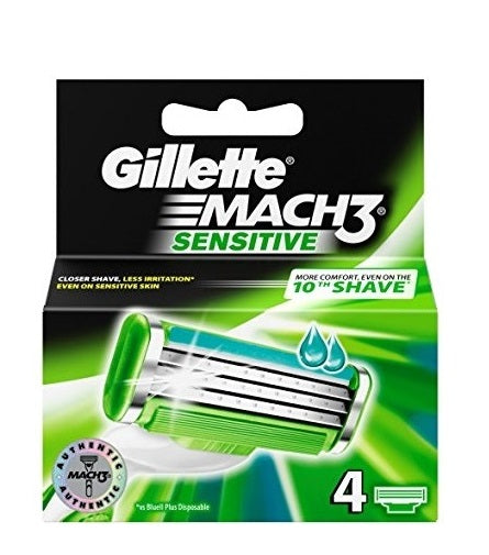Gillette Mach3 Sensitive náhradní břity 4 ks pro muže
