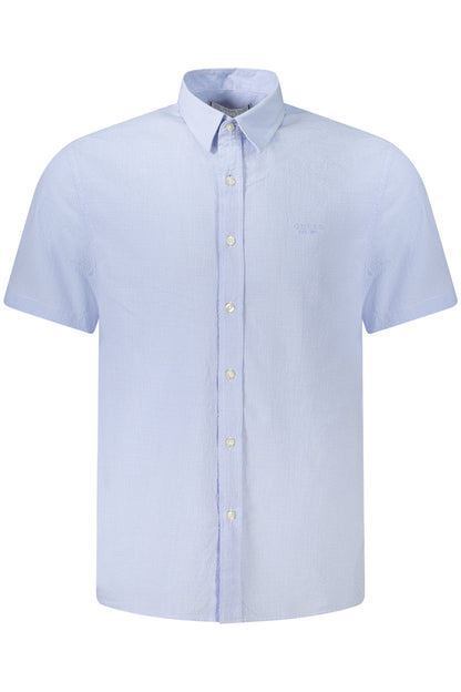 GUESS JEANS MEN'S SHORT-SLEEVED SHIRT, BLUE