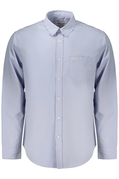GUESS JEANS MEN'S LONG-SLEEVED SHIRT, BLUE