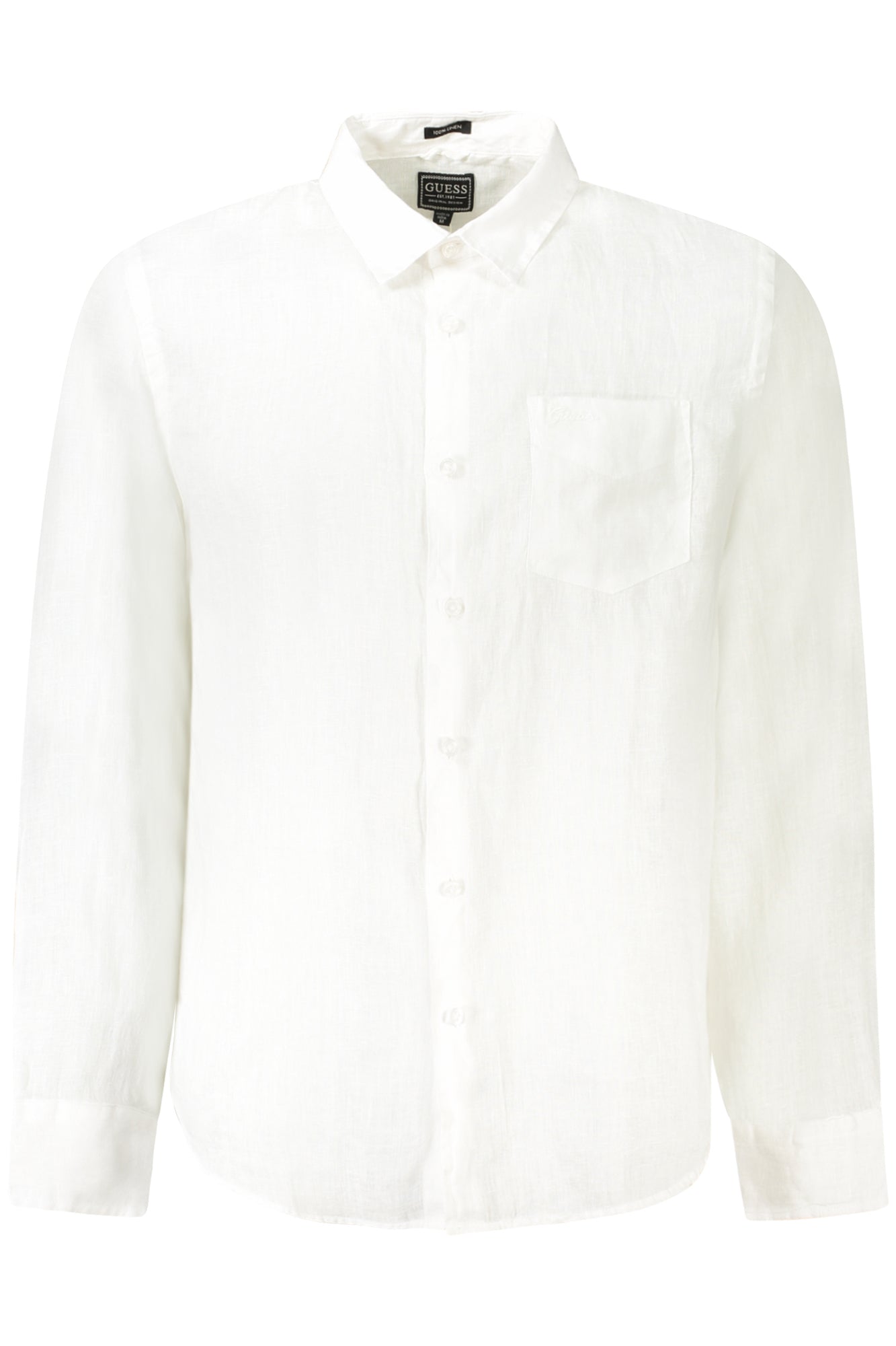 GUESS JEANS MEN'S LONG-SLEEVED SHIRT WHITE