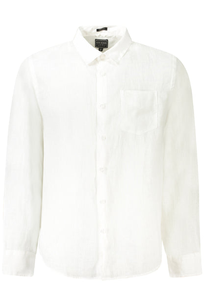 GUESS JEANS MEN'S LONG-SLEEVED SHIRT WHITE