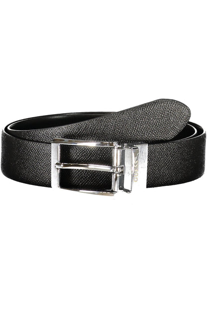 GUESS JEANS MEN'S BLACK LEATHER BELT