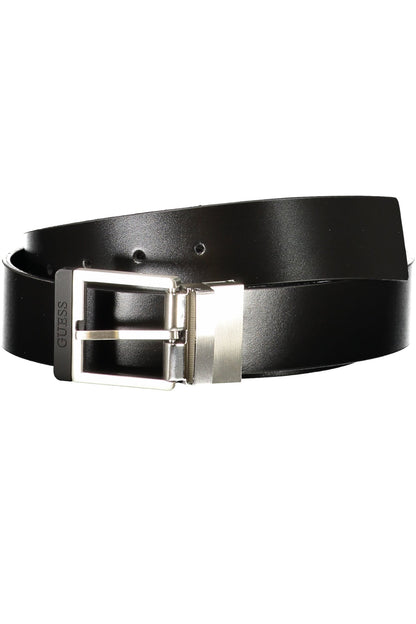 GUESS JEANS MEN'S BLACK LEATHER BELT
