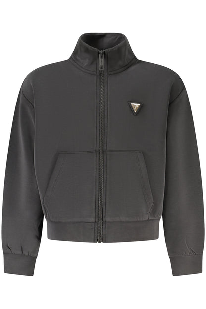 GUESS JEANS ZIP-UP SWEATSHIRT FOR GIRLS, BLACK