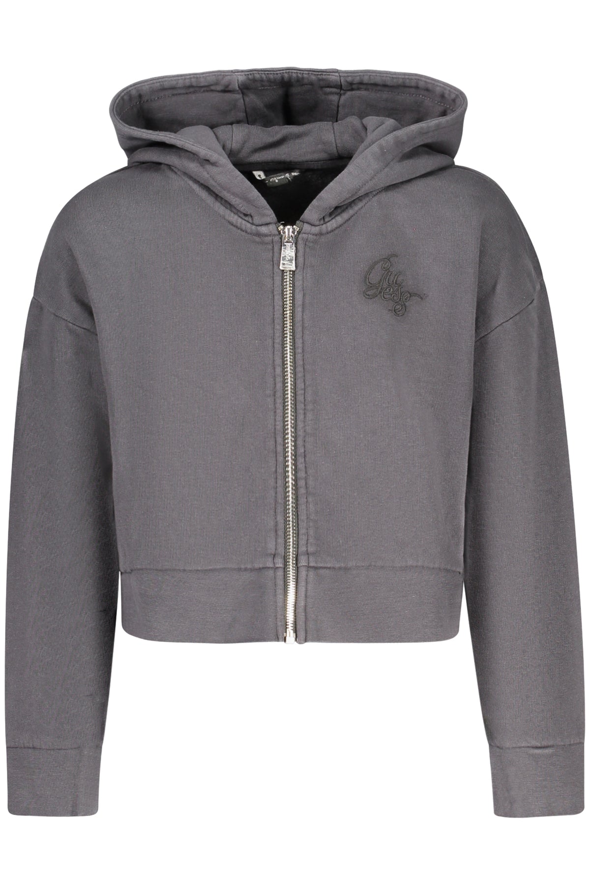 GUESS JEANS ZIP-UP SWEATSHIRT FOR GIRLS, BLACK