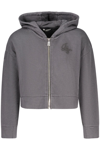 GUESS JEANS ZIP-UP SWEATSHIRT FOR GIRLS, BLACK
