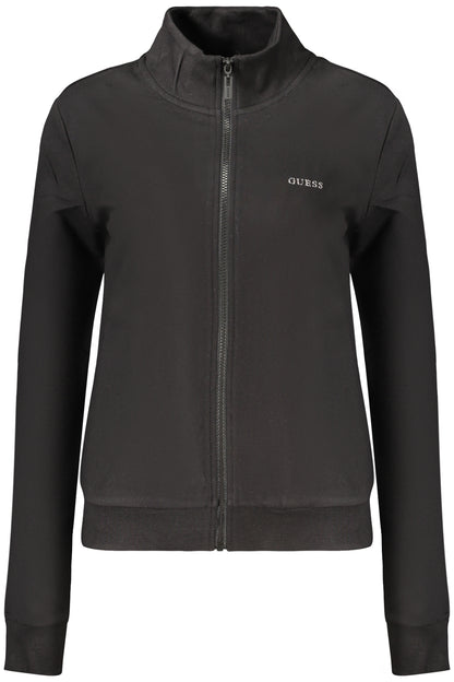 GUESS JEANS WOMEN'S BLACK ZIP-UP SWEATSHIRT