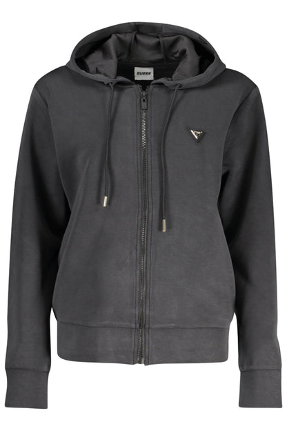 GUESS JEANS WOMEN'S ZIP-UP SWEATSHIRT BLACK