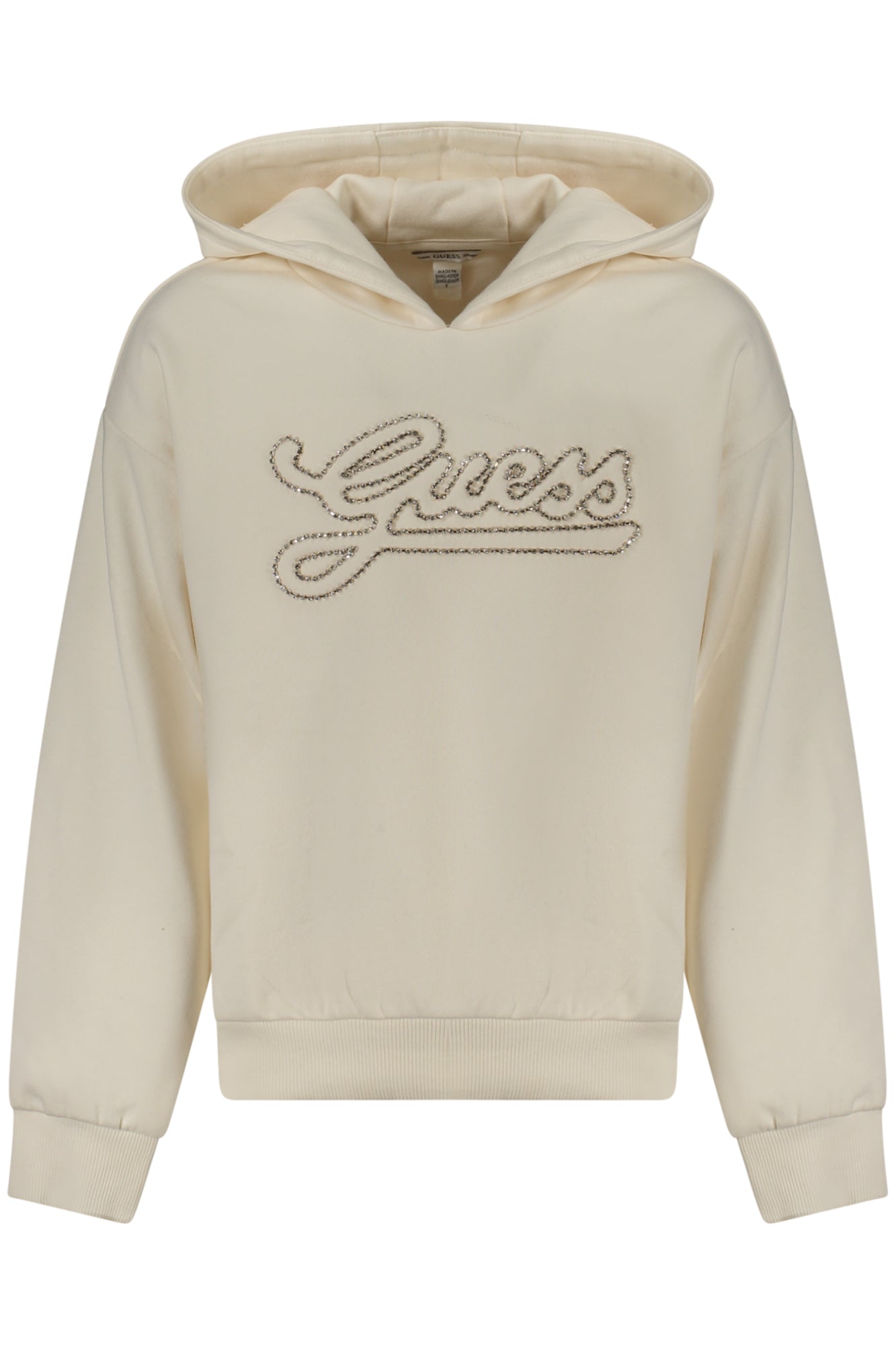 GUESS JEANS ZIP-UP SWEATSHIRT FOR GIRLS, WHITE