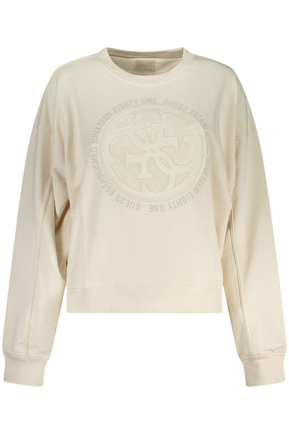 GUESS JEANS WOMEN'S WHITE ZIP-UP SWEATSHIRT