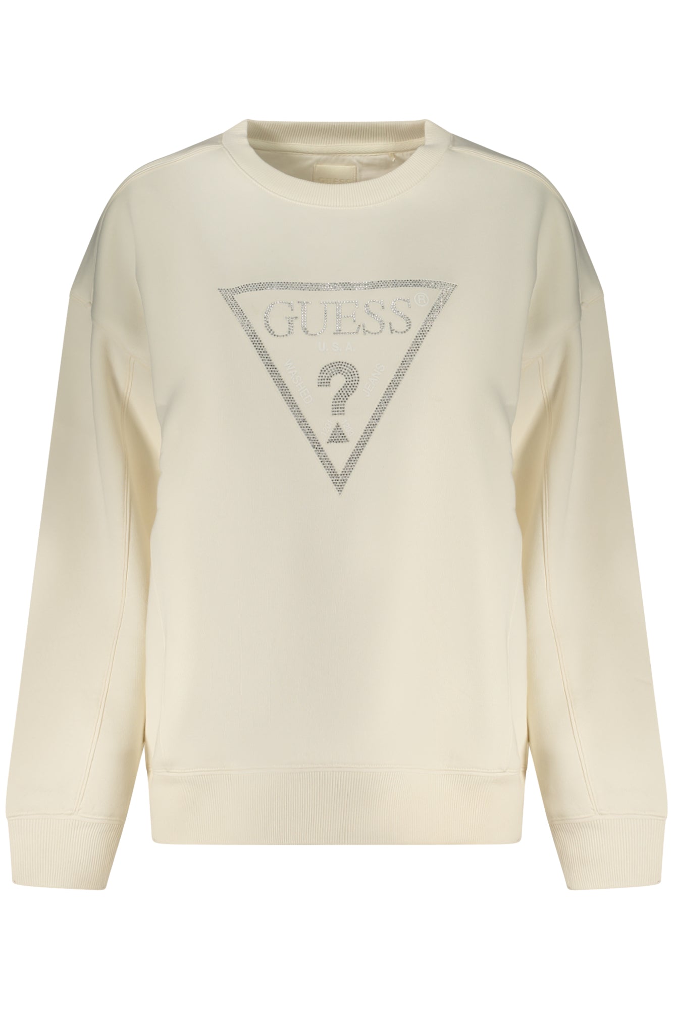 GUESS JEANS WOMEN'S WHITE ZIP-UP SWEATSHIRT