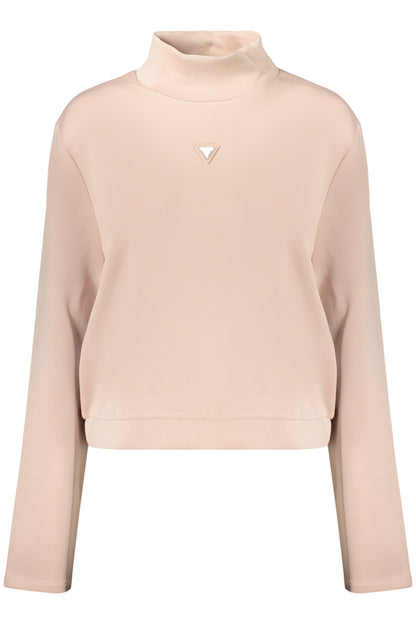 GUESS JEANS WOMEN'S PINK ZIP-UP SWEATSHIRT
