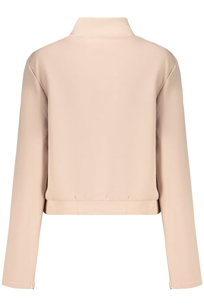 GUESS JEANS WOMEN'S PINK ZIP-UP SWEATSHIRT