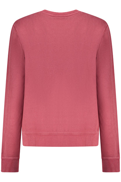 GUESS JEANS WOMEN'S RED ZIP-UP SWEATSHIRT