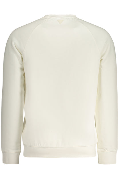 GUESS JEANS MEN'S WHITE ZIP-UP SWEATSHIRT