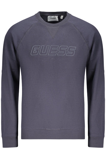 GUESS JEANS MEN'S BLUE ZIP-UP SWEATSHIRT