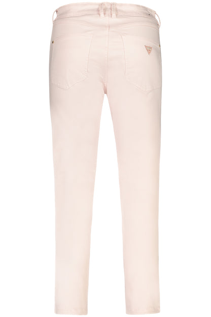 GUESS JEANS WOMEN'S PINK TROUSERS