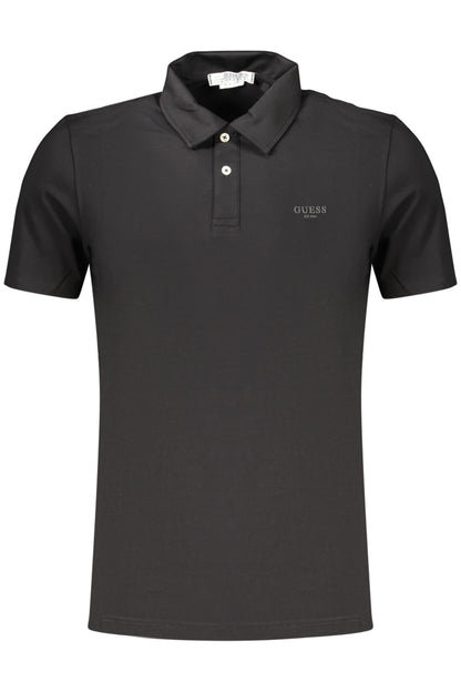 GUESS JEANS MEN'S SHORT-SLEEVE POLO SHIRT BLACK