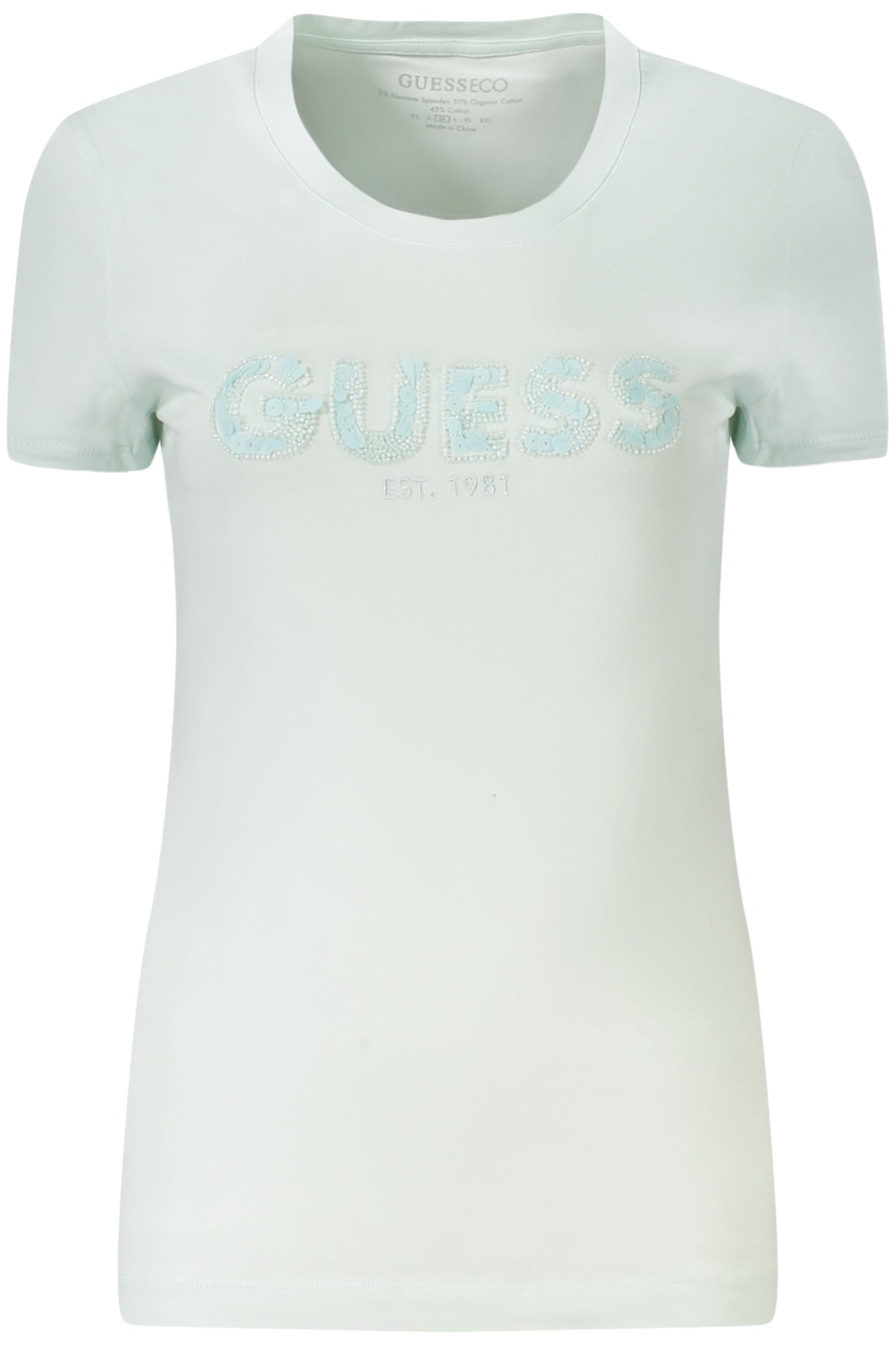 GUESS JEANS WOMEN'S SHORT-SLEEVED T-SHIRT, BLUE