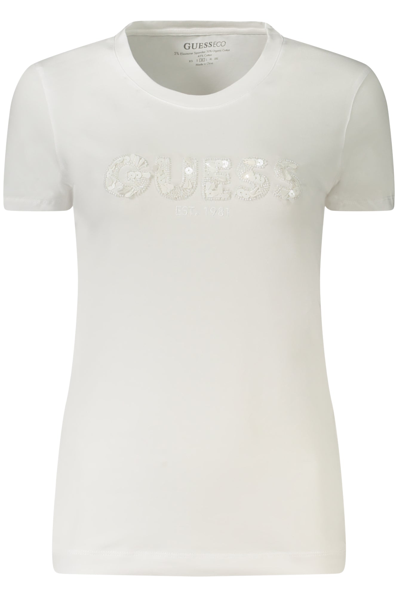 GUESS JEANS WOMEN'S SHORT-SLEEVE T-SHIRT WHITE