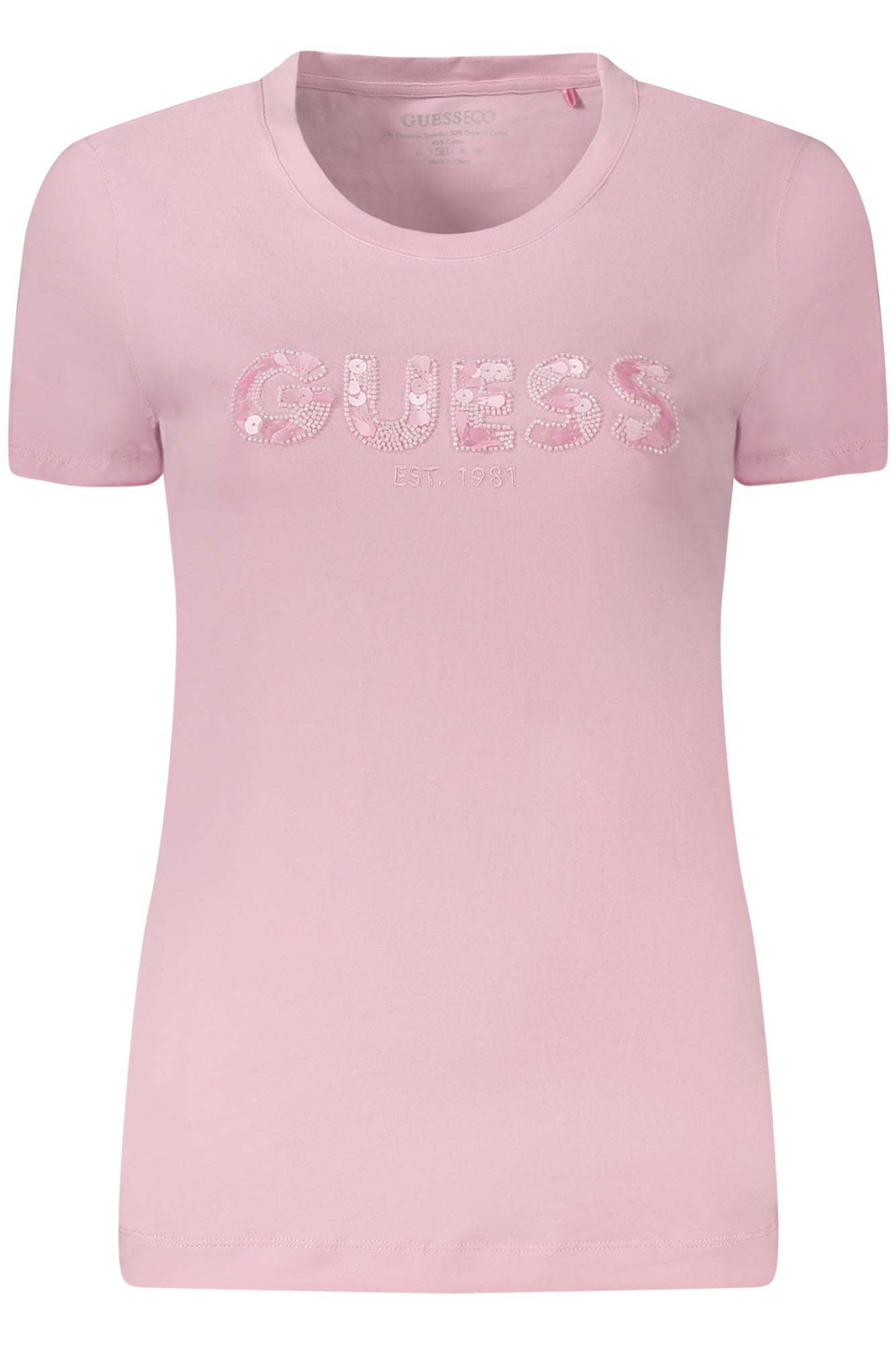 GUESS JEANS WOMEN'S SHORT SLEEVE T-SHIRT PINK