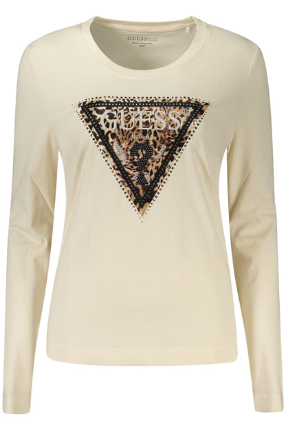 GUESS JEANS WOMEN'S LONG SLEEVE T-SHIRT BEIGE