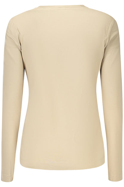 GUESS JEANS WOMEN'S LONG SLEEVE T-SHIRT BEIGE
