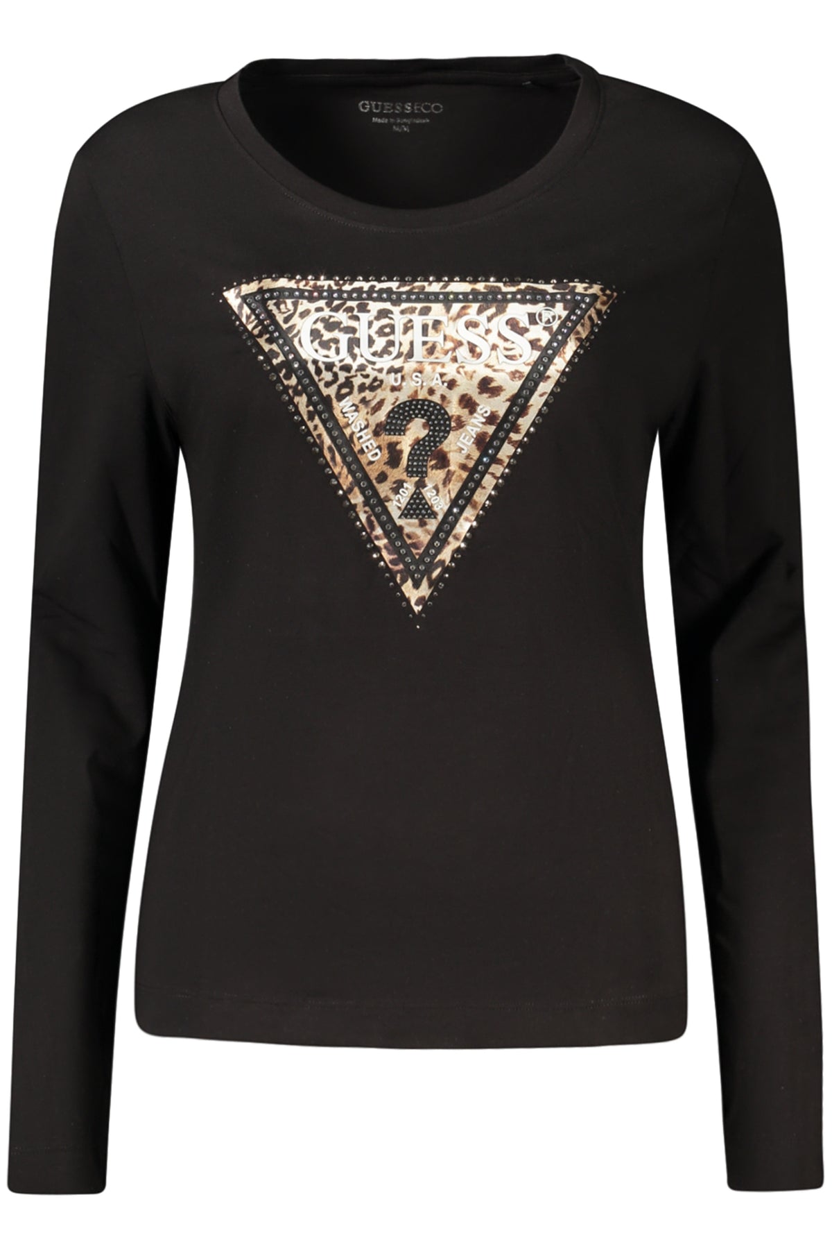 GUESS JEANS WOMEN'S LONG-SLEEVED T-SHIRT BLACK