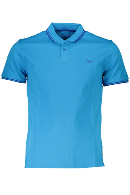 HARMONT &amp; BLAINE MEN'S BLUE SHORT SLEEVED POLO SHIRT
