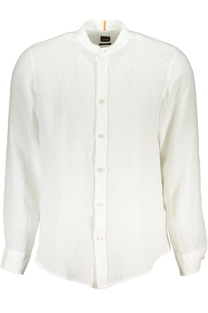 HUGO BOSS MEN'S WHITE LONG SLEEVE SHIRT