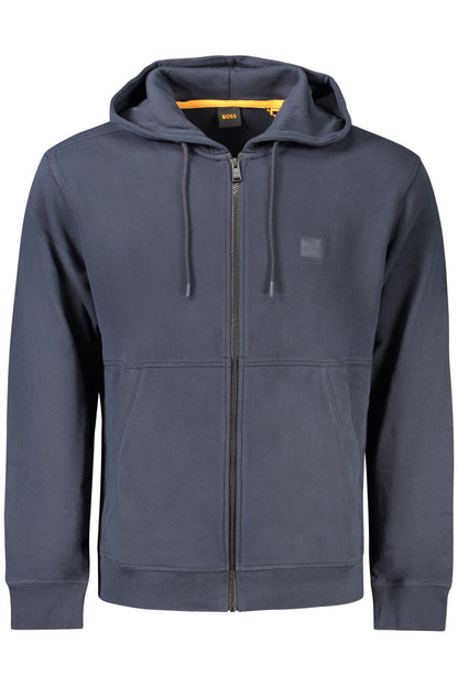 HUGO BOSS MEN'S ZIP-UP SWEATSHIRT BLUE