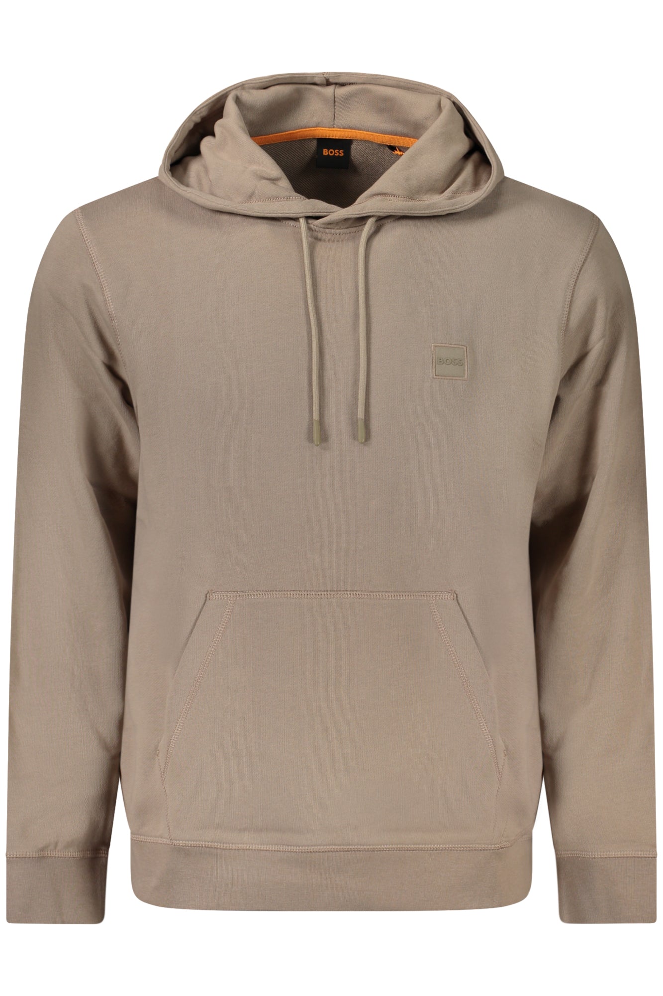 HUGO BOSS MEN'S ZIP-FREE SWEATSHIRT BROWN
